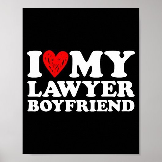 I Love My Lawyer Boyfriend Bf Valentines Day Women ポスター (正面)