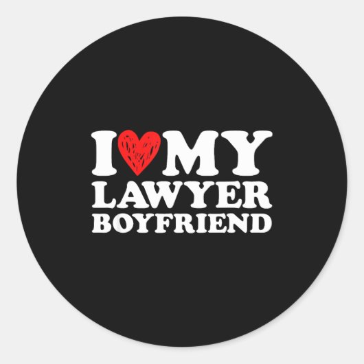 I Love My Lawyer Boyfriend Bf Valentines Day Women ラウンドシール (正面)