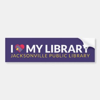 I Love My Library バンパーステッカー
