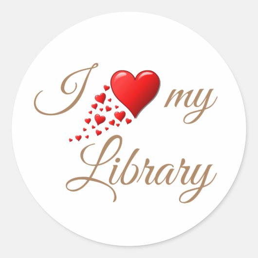 I Love My Library Round Sticker Sheet ラウンドシール (正面)
