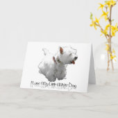 I Love My Little White Dog - ウェスティ カード (黄色い花)