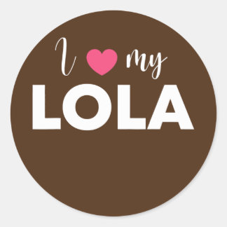 I love my Lola cute Filipino grandmother ラウンドシール
