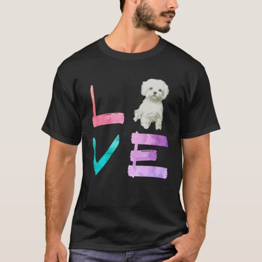 I Love My Maltese Dog   Tシャツ (正面)