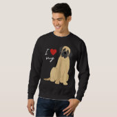 I Love My Mastiff Dog  Raglan Baseball スウェットシャツ (正面フル)
