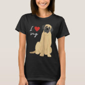 I Love My Mastiff Dog  Raglan Baseball Tシャツ (正面)