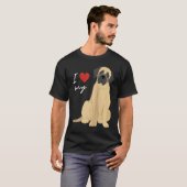 I Love My Mastiff Dog  Raglan Baseball Tシャツ (正面フル)
