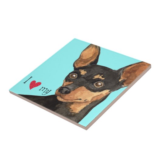 I Love my Min Pin タイル (側面)