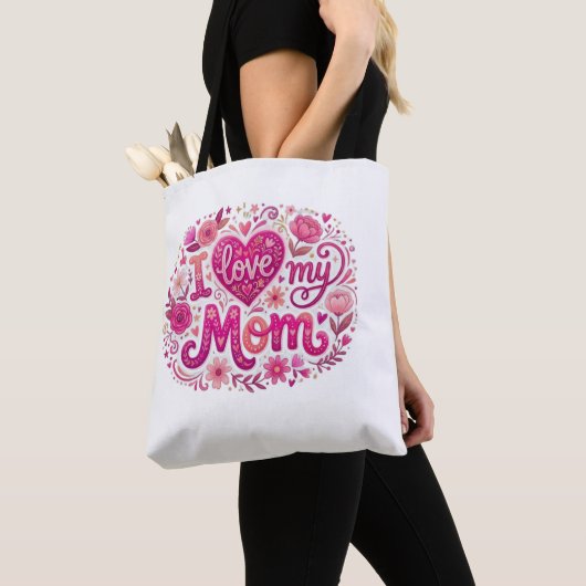 I love my mom トートバッグ (クローズアップ)