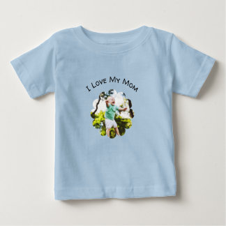 I Love My Mom Custom Photo Text Mother's Day ベビーTシャツ