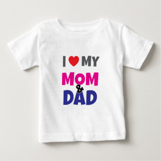 I Love my Mom Dad - Heart  Baby Toddler T-shirt ベビーTシャツ