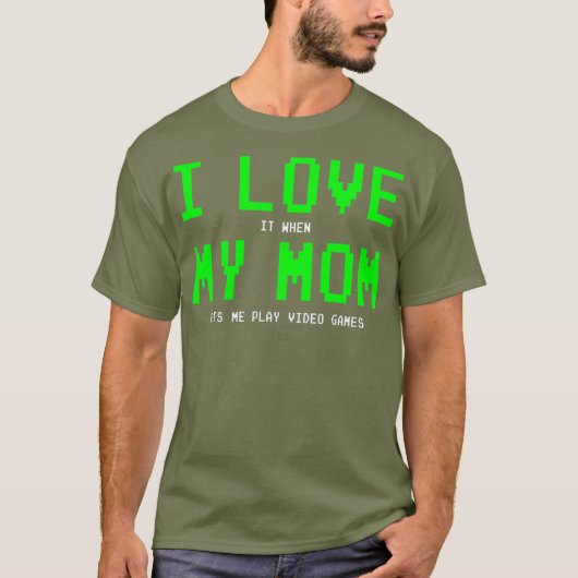 I Love My Mom Gamer Gives for Boys 10代の Video Tシャツ (正面)