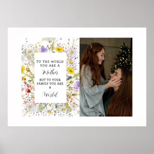 I Love My Mom Mother's day Floral Keepsake Poster ポスター (正面)