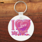 I Love My Mom pink/purple - heart キーホルダー (正面)