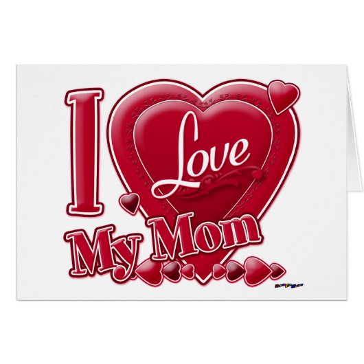 I Love My Mom red - ハート (正面横)
