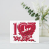 I Love My Mom red - ハート ポストカード (スタンド正面)