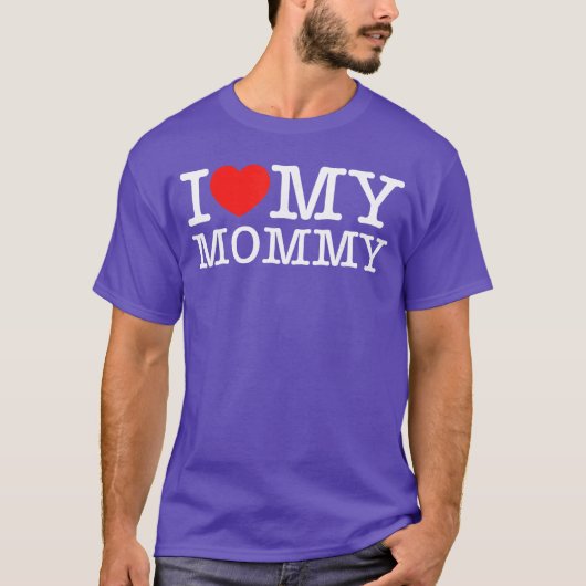I Love My Mommy I Heart My Mom retro Tシャツ (正面)