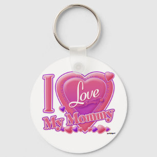 I Love My Mommy Pink/purple -ハート キーホルダー