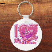 I Love My Mommy Pink/purple -ハート キーホルダー (正面)