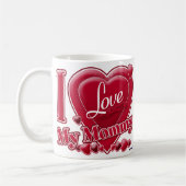 I Love My Mommy Red -ハート コーヒーマグカップ (左)