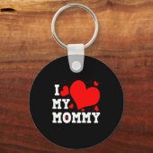 I Love My Mommy Valentines Day Family Matching Gro キーホルダー (正面)
