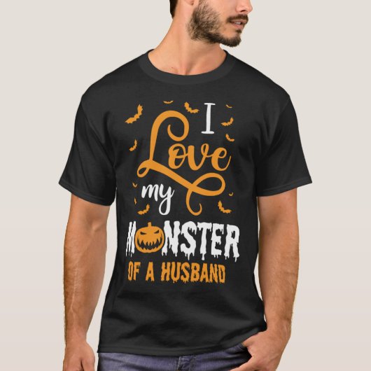 I Love My Monster Husband Clothing  Men  Halloween Tシャツ (正面)