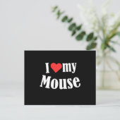 I Love My Mouse Mice Rat Rodent Animal Pet Gift ポストカード (スタンド正面)