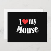 I Love My Mouse Mice Rat Rodent Animal Pet Gift ポストカード (正面/裏面)