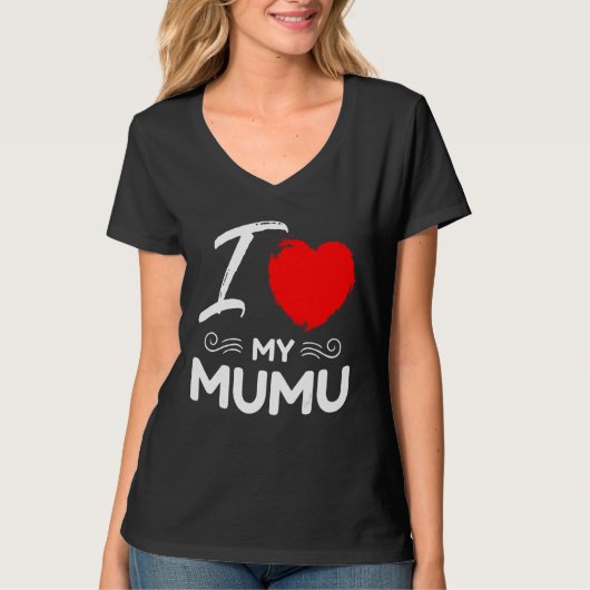 I Love My MuMu Cute Mother Grandma Matching Family Tシャツ (正面)