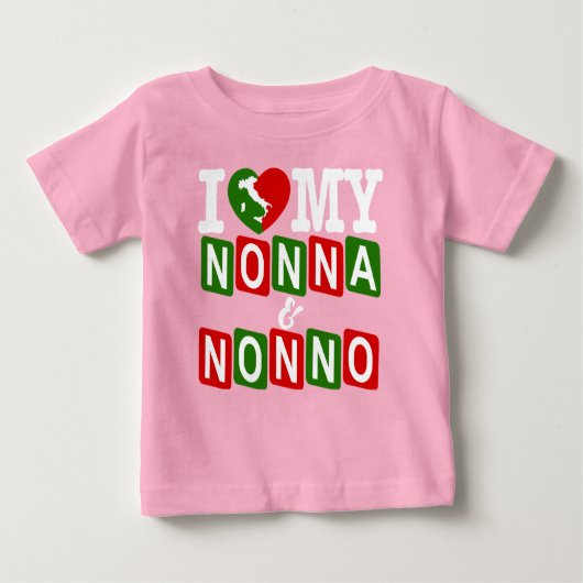 I Love My Nonna & NonnoベビーTシャツ ベビーTシャツ (正面)