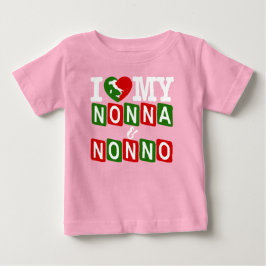 I Love My Nonna & Nonno Baby T-Shirt ベビーTシャツ
