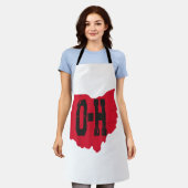 I Love My Ohio Home Script Ohio Buckie州 エプロン (着用した状態)