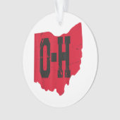I Love My Ohio Home Script Ohio Buckie州 オーナメント (正面)
