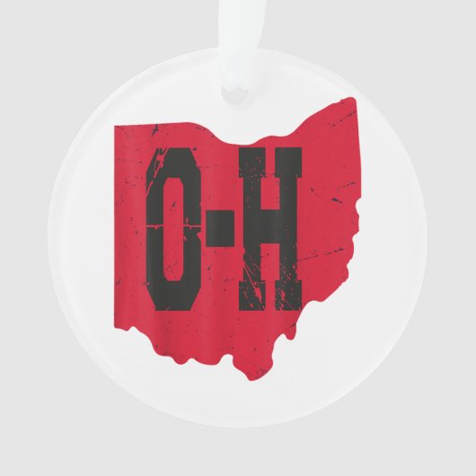 I Love My Ohio Home Script Ohio Buckie州 オーナメント (正面)