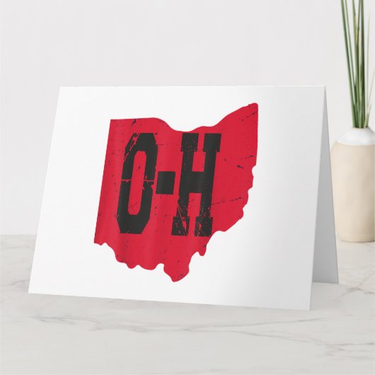 I Love My Ohio Home Script Ohio Buckie州 カード (正面)
