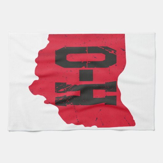 I Love My Ohio Home Script Ohio Buckie州 キッチンタオル (横)