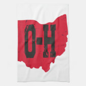I Love My Ohio Home Script Ohio Buckie州 キッチンタオル (縦)