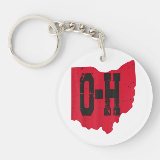 I Love My Ohio Home Script Ohio Buckie州 キーホルダー (正面)
