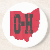 I Love My Ohio Home Script Ohio Buckie州 コースター (正面)