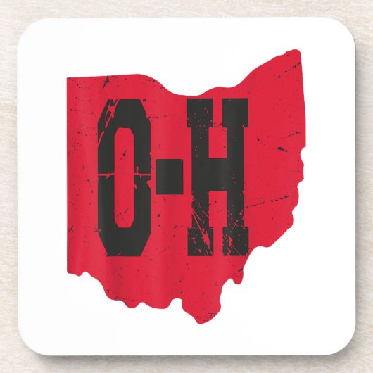 I Love My Ohio Home Script Ohio Buckie州 コースター (正面)