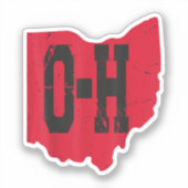 I Love My Ohio Home Script Ohio Buckie州 シール (正面)