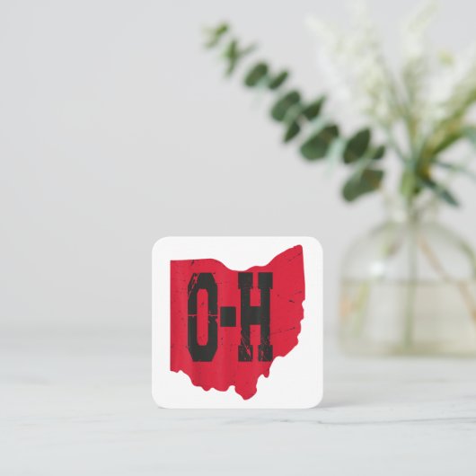 I Love My Ohio Home Script Ohio Buckie州 スクエア名刺 (スタンド正面)