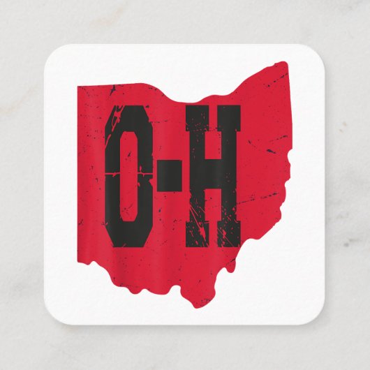 I Love My Ohio Home Script Ohio Buckie州 スクエア名刺 (裏面)