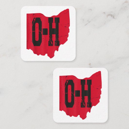 I Love My Ohio Home Script Ohio Buckie州 スクエア名刺 (正面/裏面)