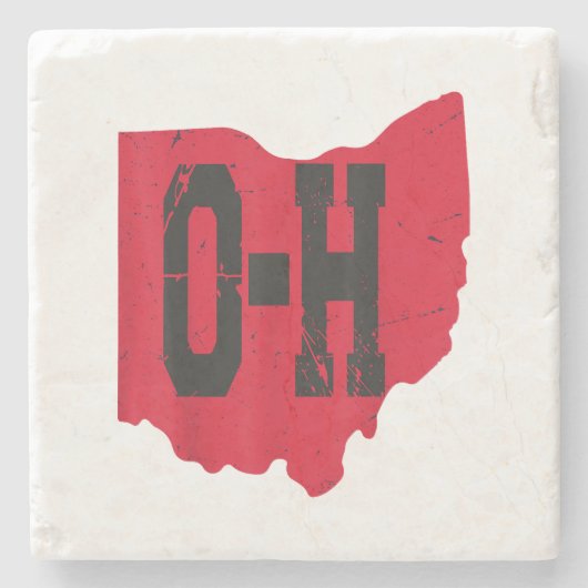 I Love My Ohio Home Script Ohio Buckie州 ストーンコースター (正面)