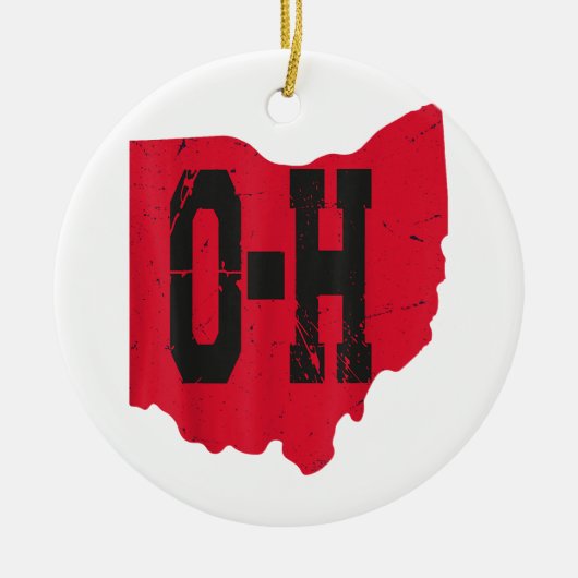 I Love My Ohio Home Script Ohio Buckie州 セラミックオーナメント (正面)