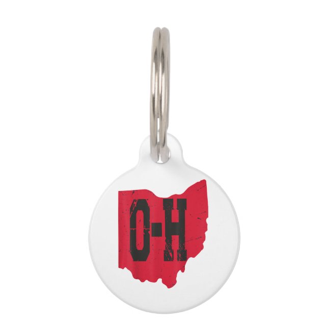 I Love My Ohio Home Script Ohio Buckie州 ペット　ネームタグ (正面)
