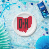 I Love My Ohio Home Script Ohio Buckie州 ペーパープレート (パーティー)