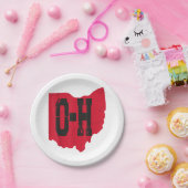 I Love My Ohio Home Script Ohio Buckie州 ペーパープレート (パーティー)