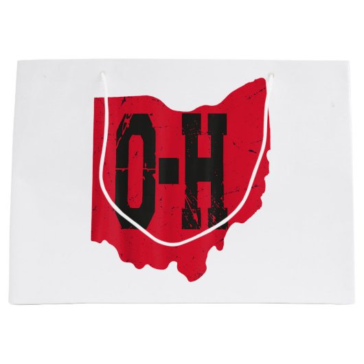 I Love My Ohio Home Script Ohio Buckie州 ラージペーパーバッグ (正面)