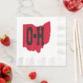 I Love My Ohio Home Script Ohio Buckie州 縁ありランチョンナプキン (インサイチュ)